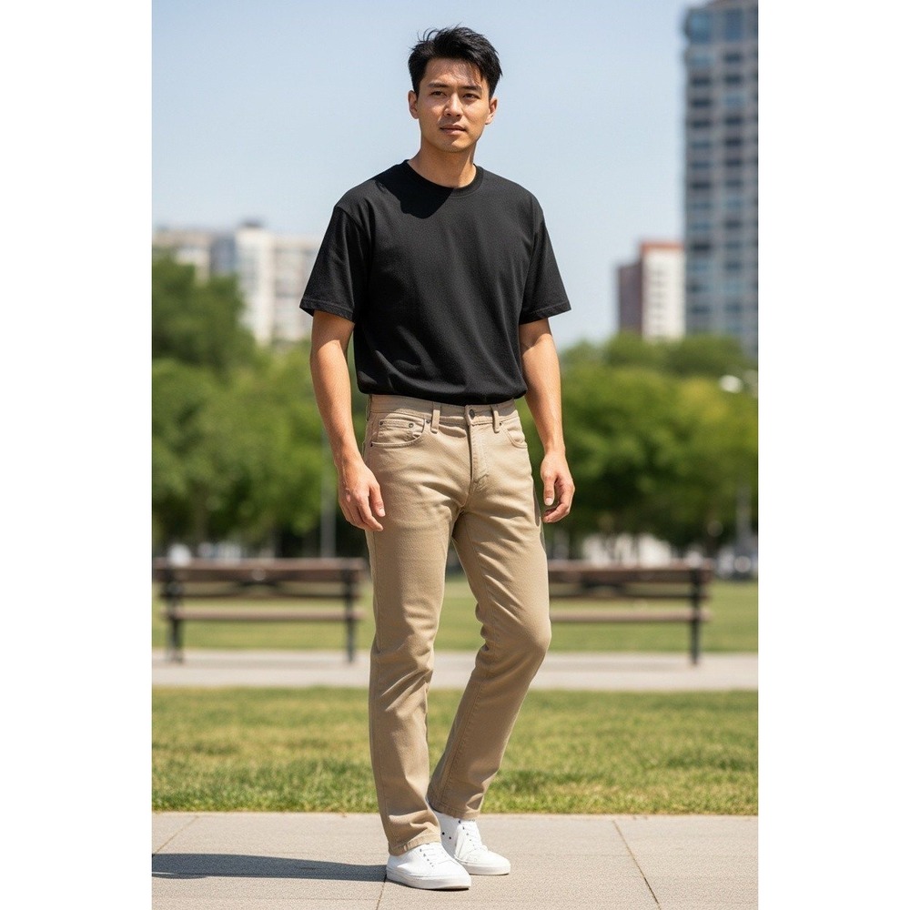 Amazon Essentials Mens Straight Fit Stretch Khaki Pants Tan 32x29 Cotton Twill